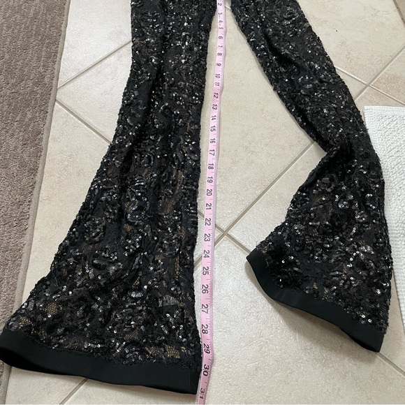 Nadine Merabi Bella Black Sequin Jumpsuit Small - Picture 9 of 13